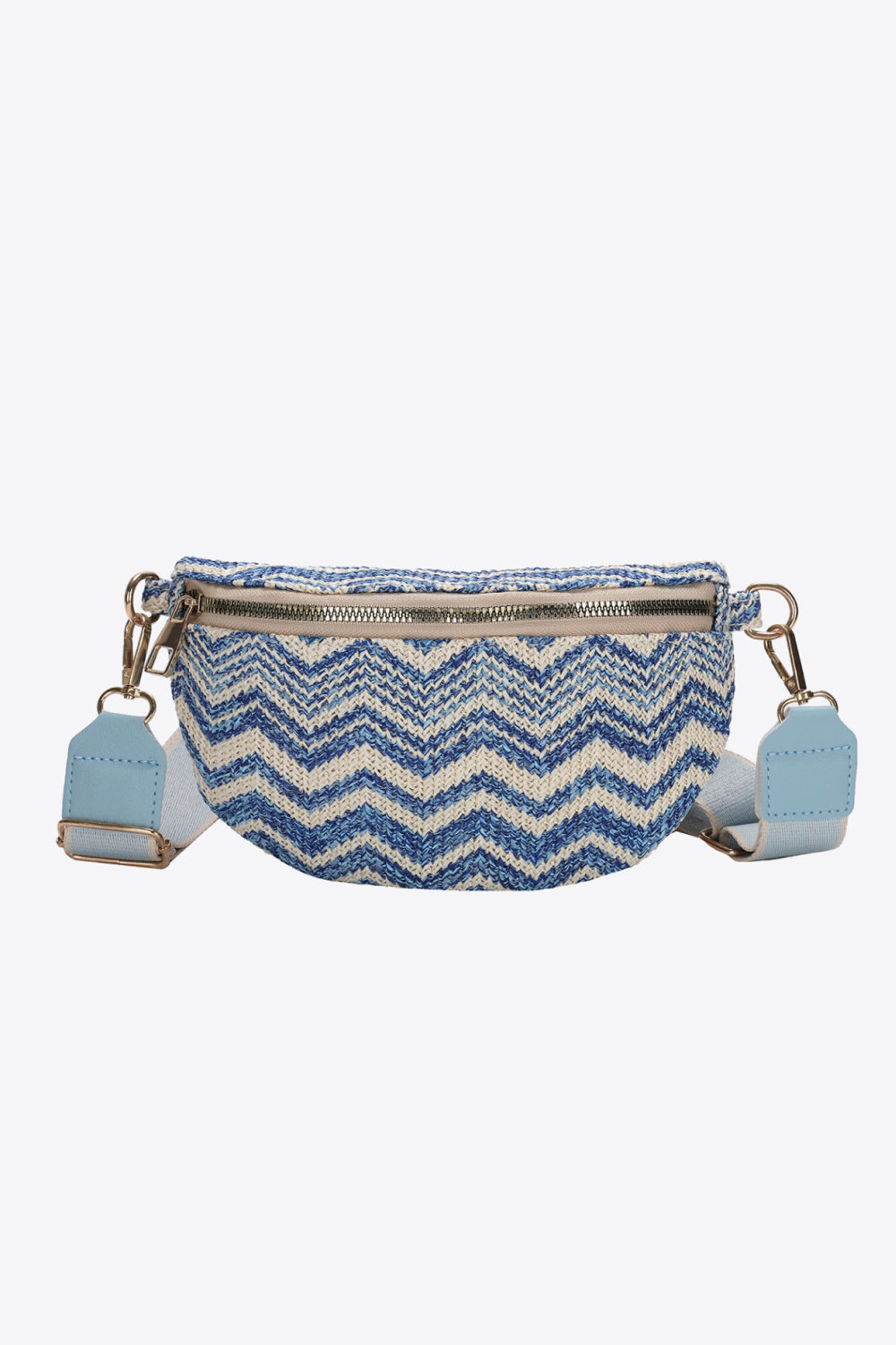 Chevron Straw Sling Bag