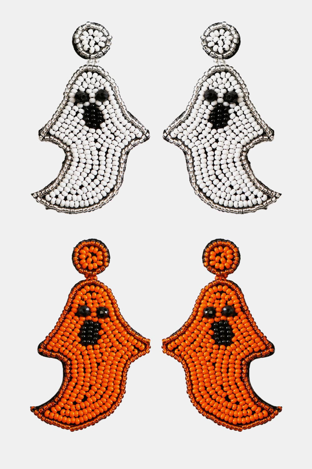 Ghost Shape Beaded Dangle Earrings B814