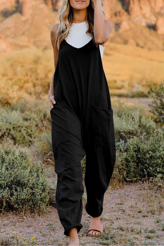 Double Take  V-Neck Sleeveless Jumpsuit with Pocket